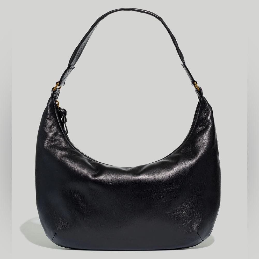 Madewell Black Leather Piazza Slouch Shoulder Bag